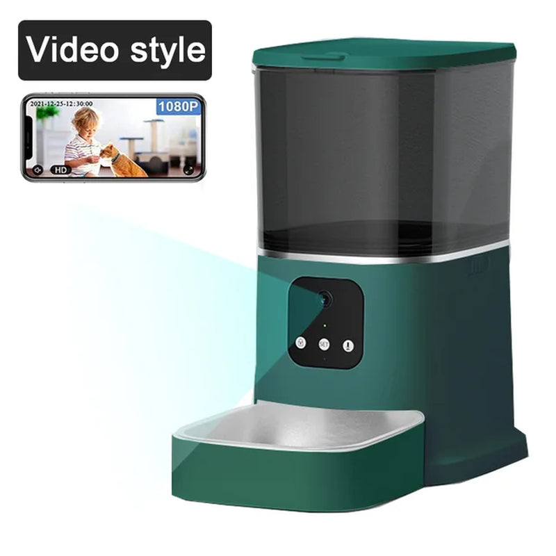 6L Intelligent Automatic Cat Feeder with Video Camera and Voice Recording for Cats and Dogs